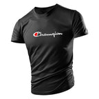 Black t-shirt on a white background