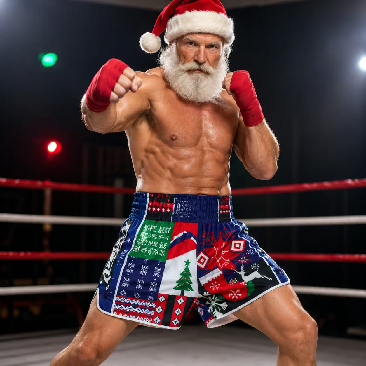 Christmas Style MMA Muay Thai Kickboxing Shorts