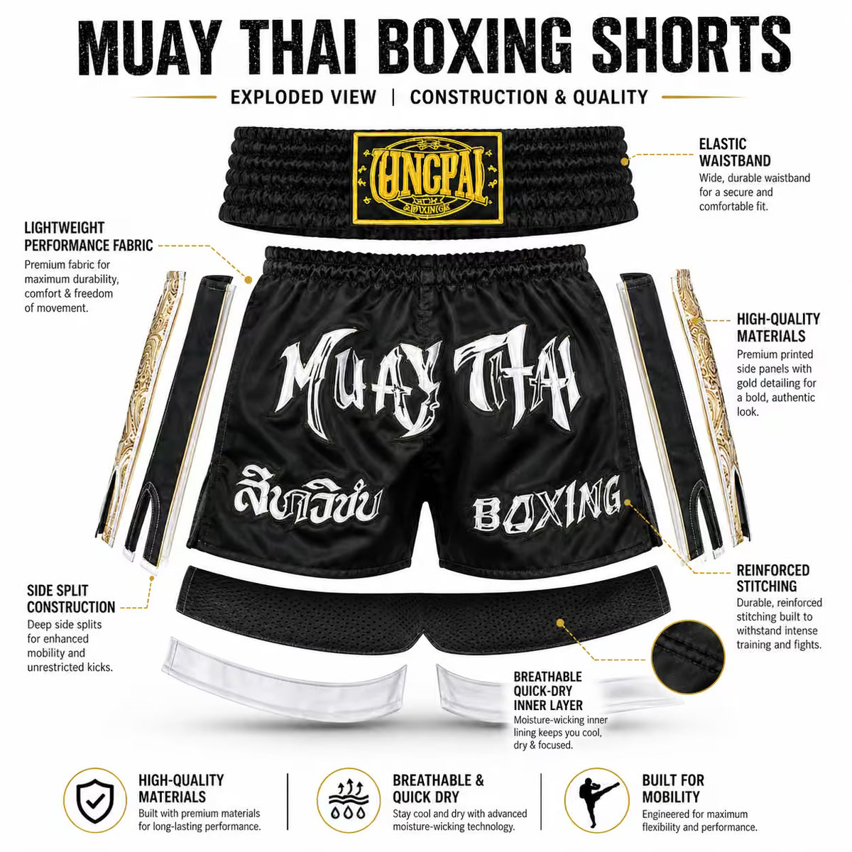 Muay Thai MMA Boxing Training Shorts | Elite Combat Performance