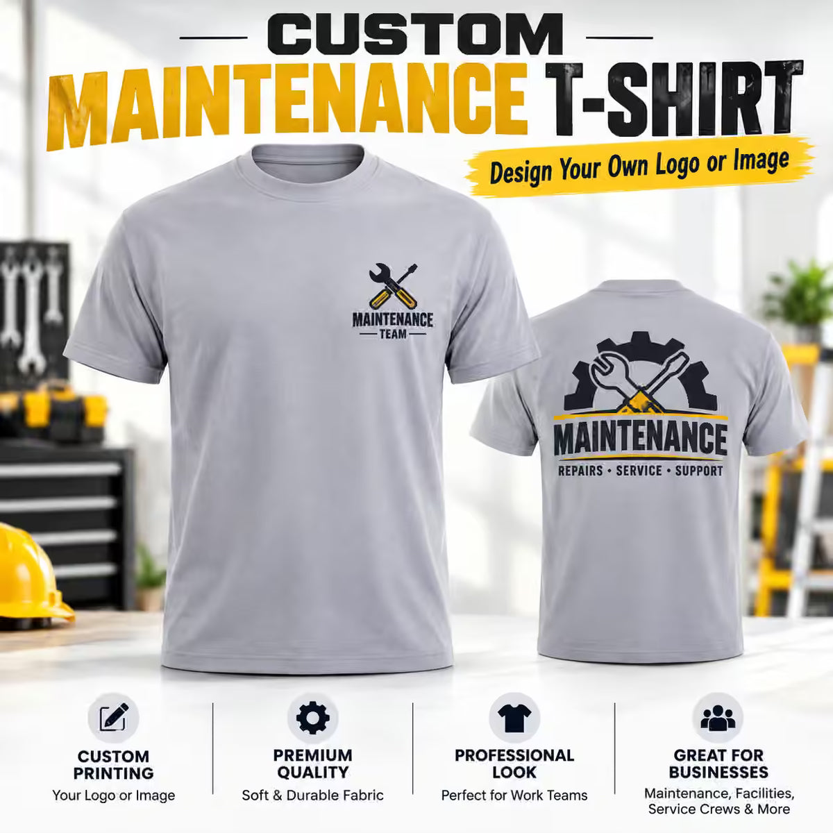Custom Print Your Own Logo T-Shirt – Personalized Business, Gym & Team Shirt