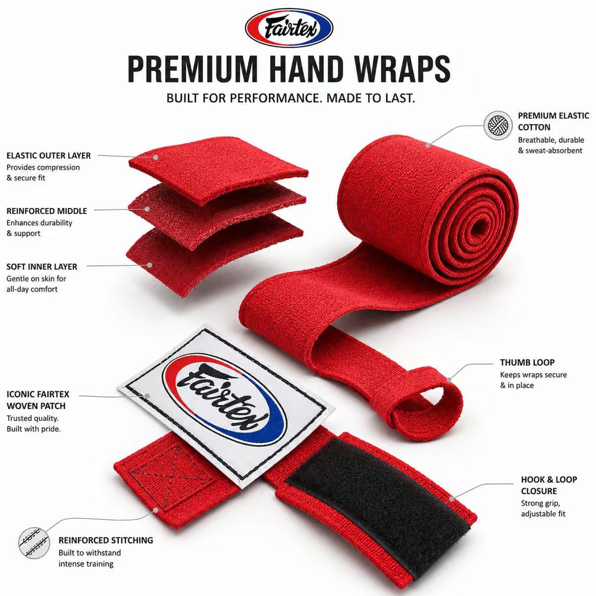 Fairtex Hand Wraps | Professional Wrist & Knuckle Support for Boxing, Muay Thai & MMA