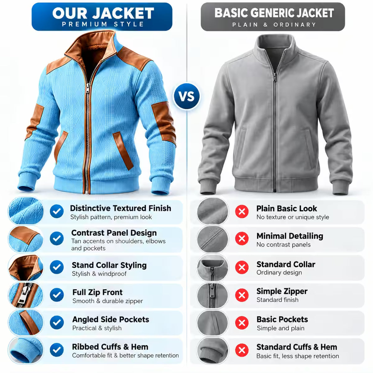 Men's Windproof Sports Jacket – Warm Zip-Up Casual Coat for Spring & Autumn