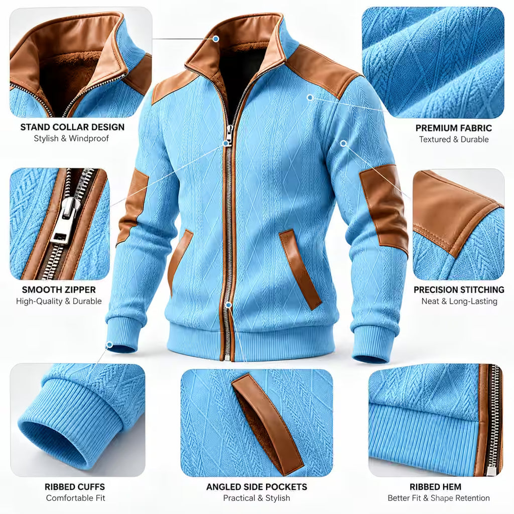 Men's Windproof Sports Jacket – Warm Zip-Up Casual Coat for Spring & Autumn