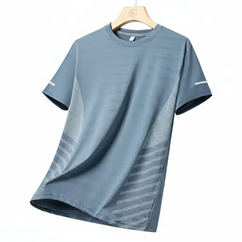 Men's Ice Silk Running T-Shirt | Quick-Dry, Breathable & Reflective Design