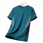 Men's Ice Silk Running T-Shirt | Quick-Dry, Breathable & Reflective Design