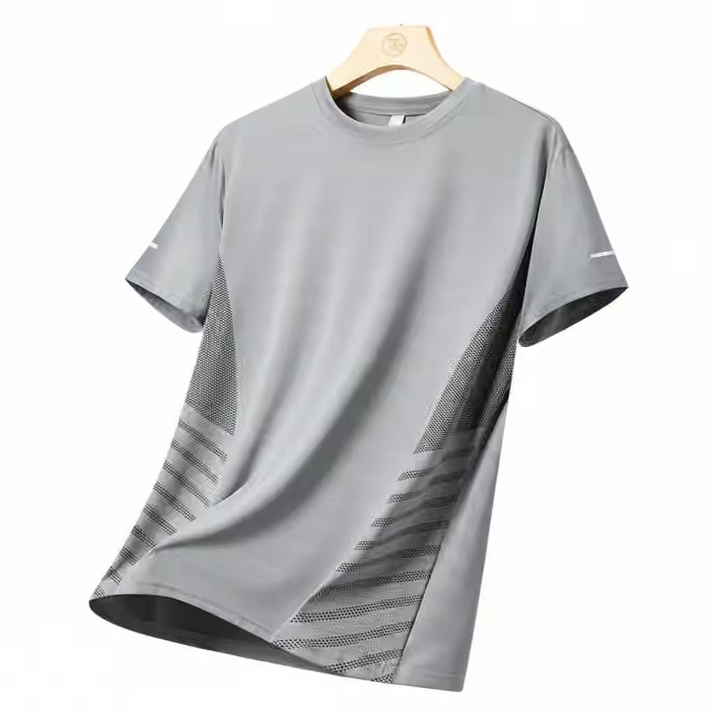 Men's Ice Silk Running T-Shirt | Quick-Dry, Breathable & Reflective Design