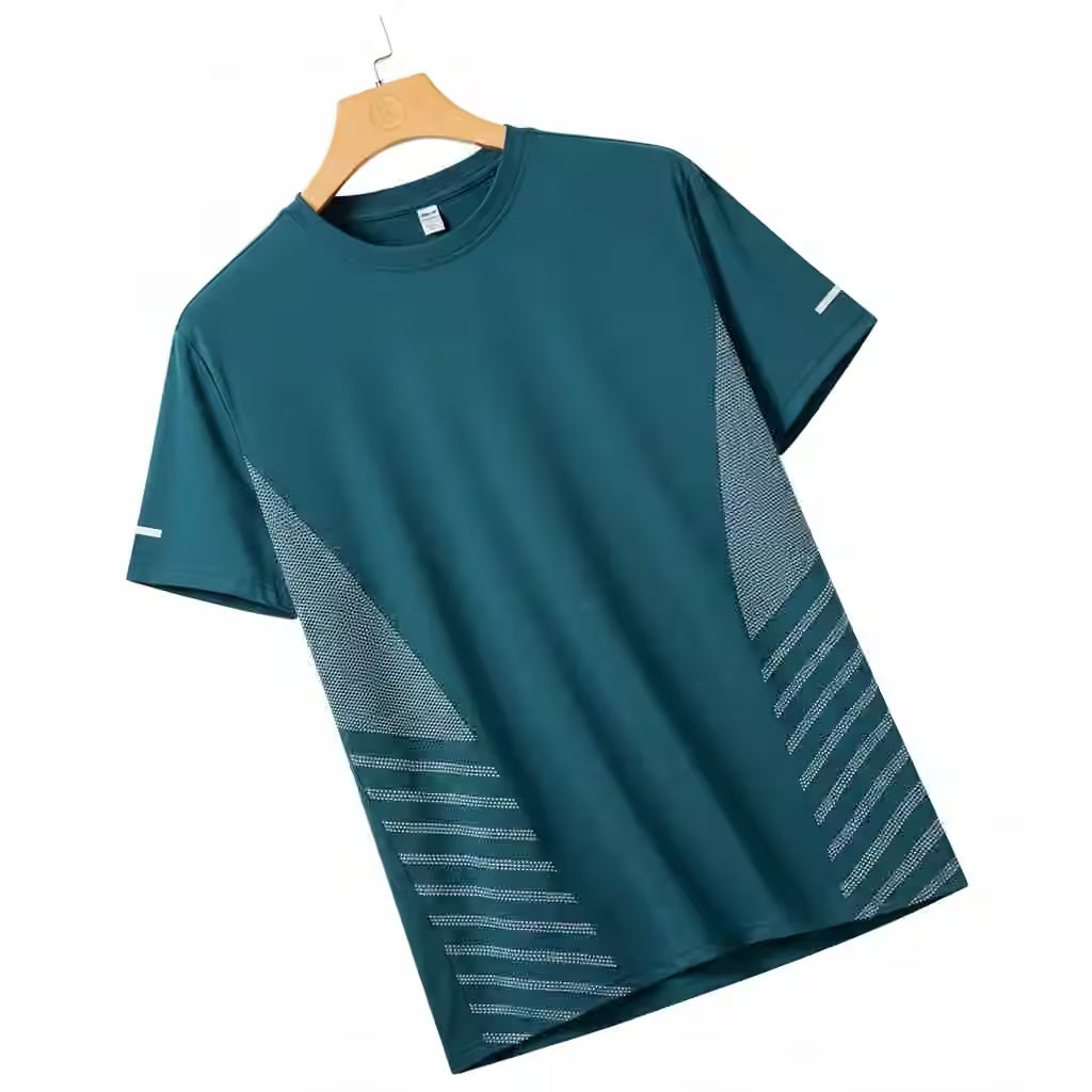 Men's Ice Silk Running T-Shirt | Quick-Dry, Breathable & Reflective Design