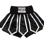 Black Muay Thai shorts with white trim and a black elastic waistband featuring a 'ANOTHER BOXER' brand patch, shown on a white background with a Choice store watermark.