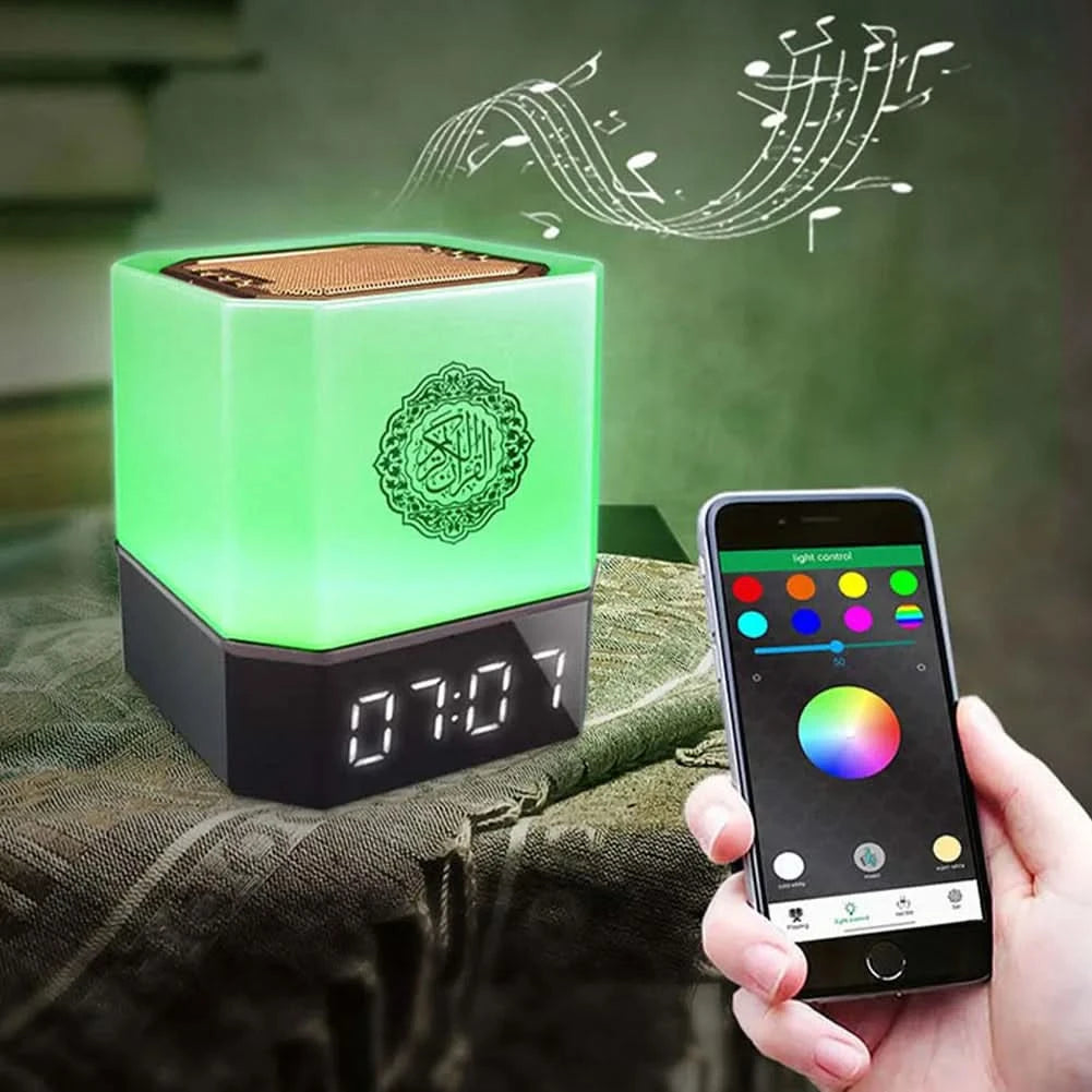 Bluetooth LED Speaker Clock | Wireless Night Light with Call-to-Prayer Feature - FitZone360