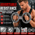 Adjustable Resistance Boxing Forearm & Grip Trainer | 360° Wrist, Hand & Forearm Strengthener