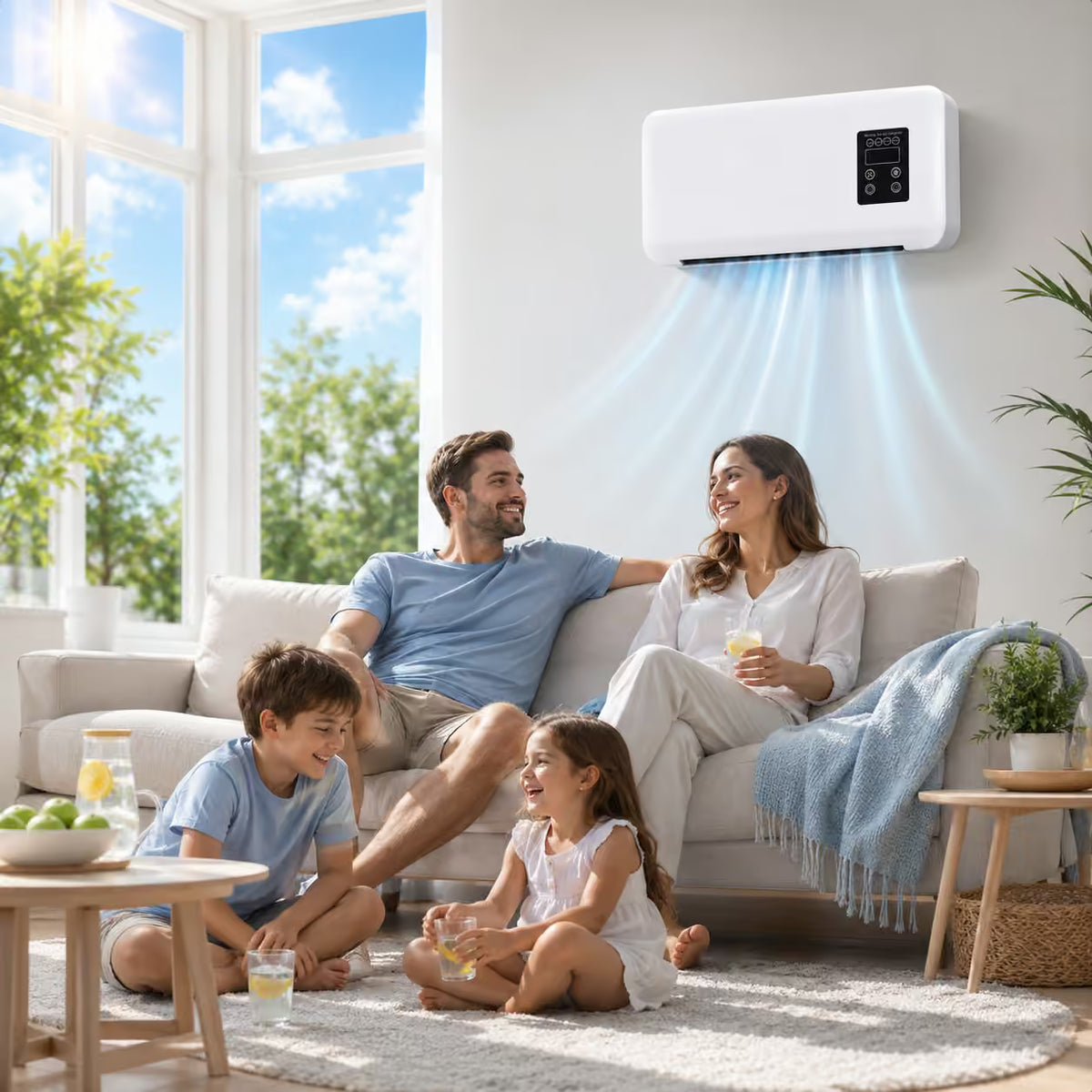 Wall-Mounted Air Cooler-Heater | Air Conditioner-Cooling Fan Heater with Remote Control