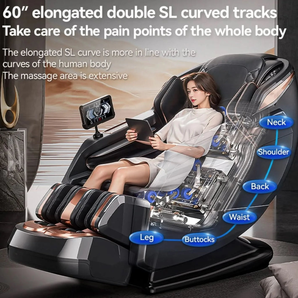 Bugatti Luxury Full-Body Massage Chair | Zero Gravity, Heating & AI Voice Control - FitZone360