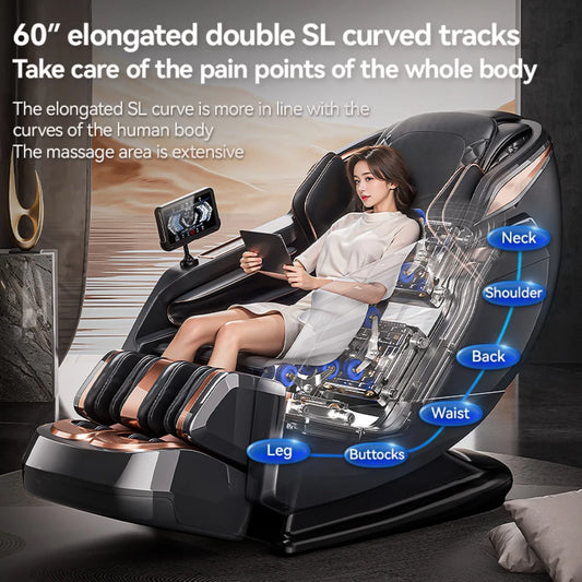 Bugatti Luxury Full-Body Massage Chair | Zero Gravity, Heating & AI Voice Control - FitZone360