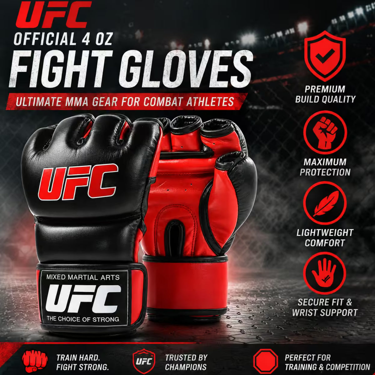 UFC Official 4 oz Fight Gloves | Ultimate MMA