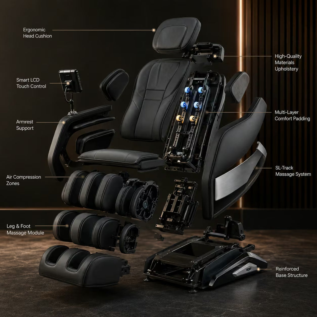 4D Zero Gravity Massage Chair with Smart LCD Touch Screen | Full Body SL Track Massage Recliner