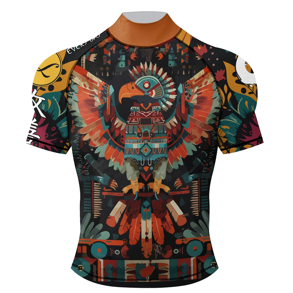 Colorful shirt with an eagle design on a white background