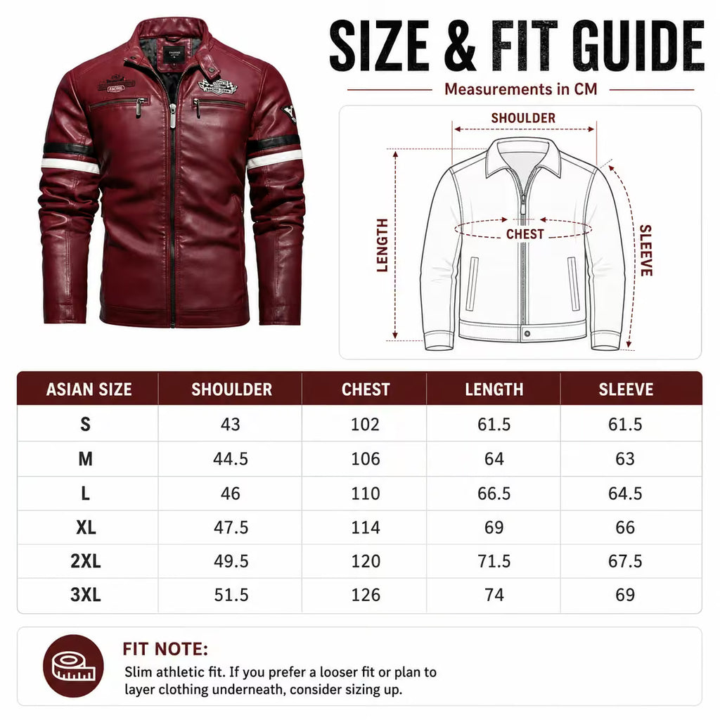 Men’s Vintage Motorcycle Jacket | Embroidered Biker Bomber Coat