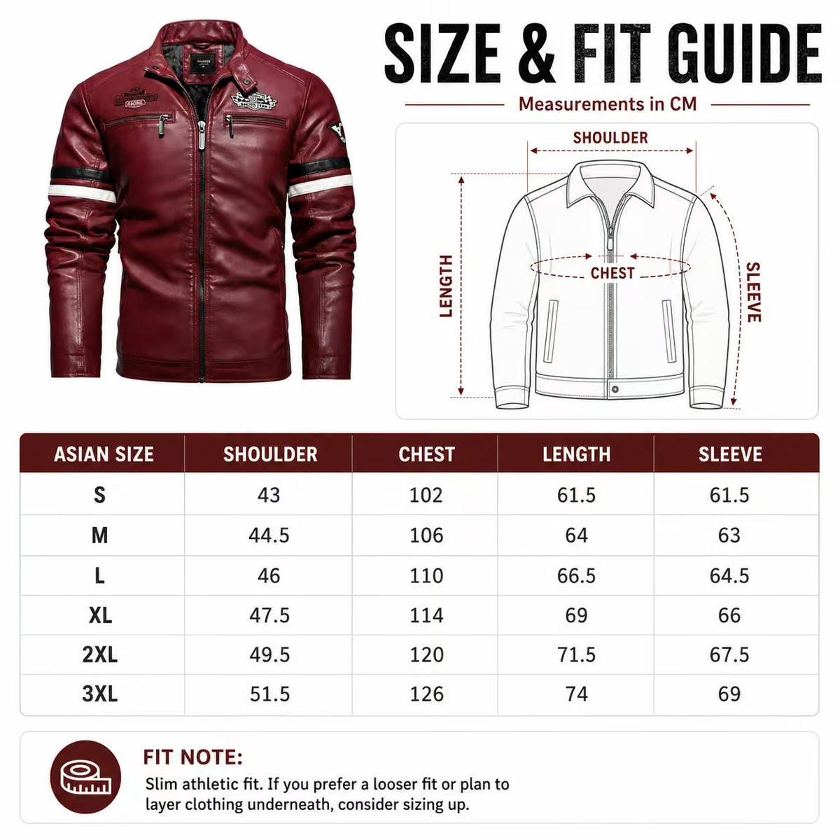 Men’s Vintage Motorcycle Jacket | Embroidered Biker Bomber Coat