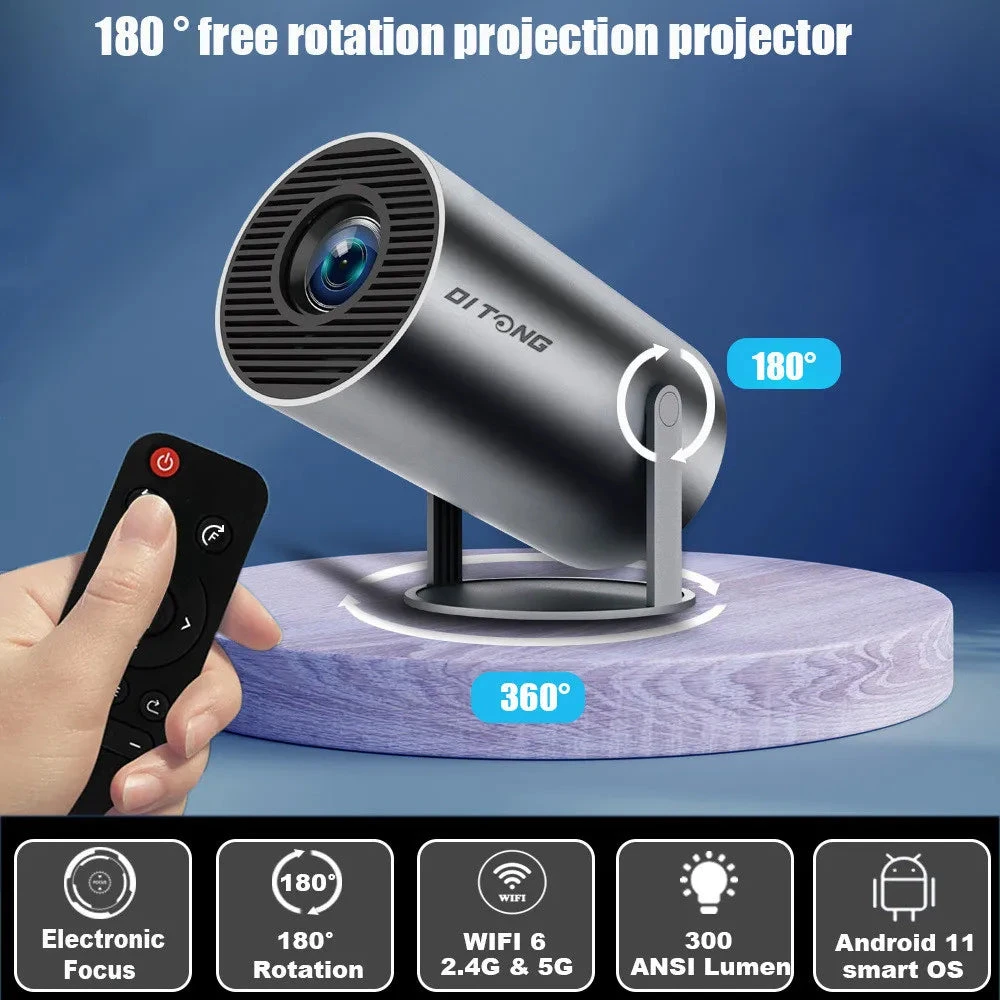 4K Mini Projector | Watch and LEARN From Your Favourite Fighters | 100 inch Screen | HD 1280x720P Android LED Portable Home Cinema - FitZone360