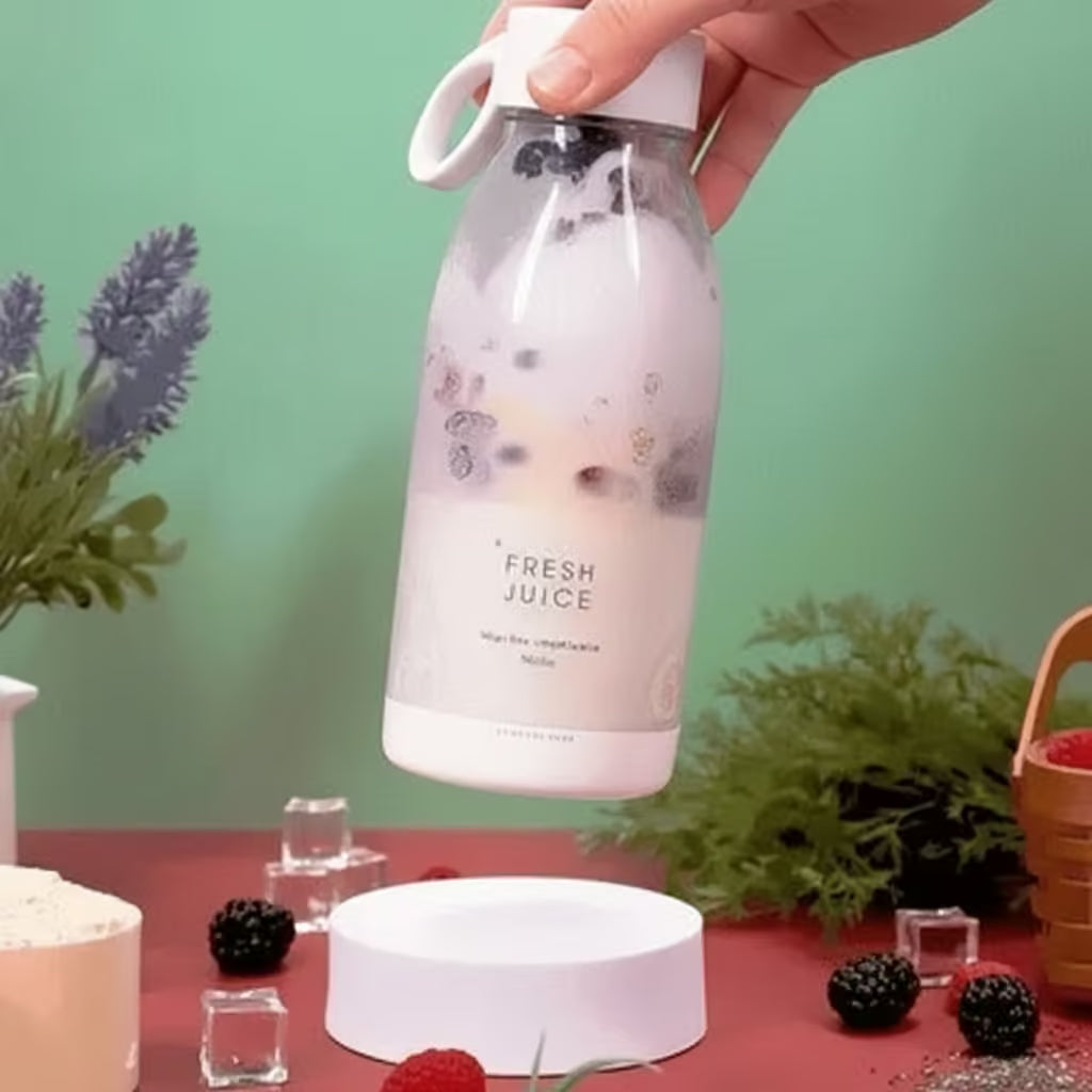 Portable USB Rechargeable Mini Blender & Fresh Fruit Juicer | Smoothie Maker for Travel, Gym & Home | FitZone360
