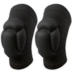 Pair of black knee pads on a white background