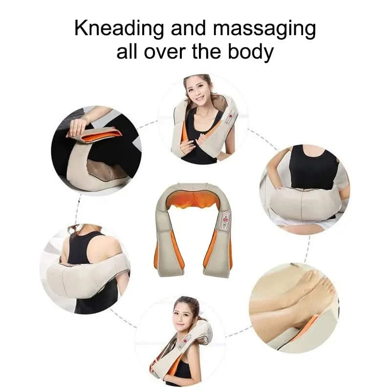 Neck & Shoulder Massager Shiatsu | 3D Deep Tissue with Heat & Adjustable Intensity - FitZone360