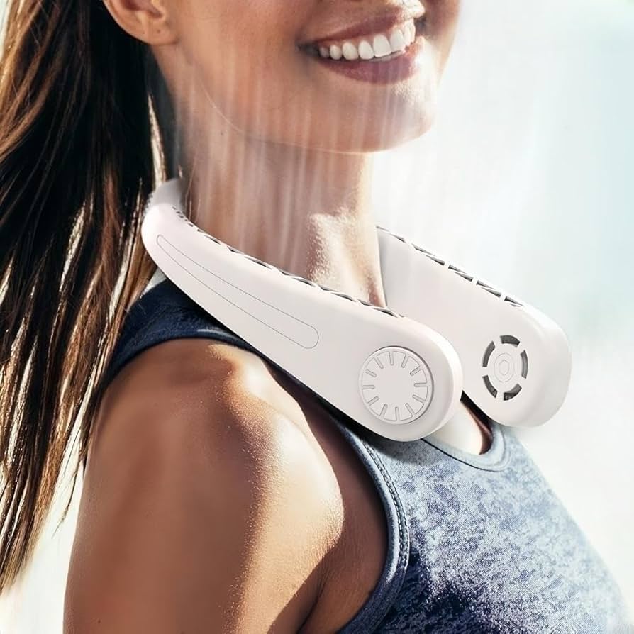 Mini Hanging Neck Fan | Portable USB Rechargeable Air Cooler with Digital Display - FitZone360