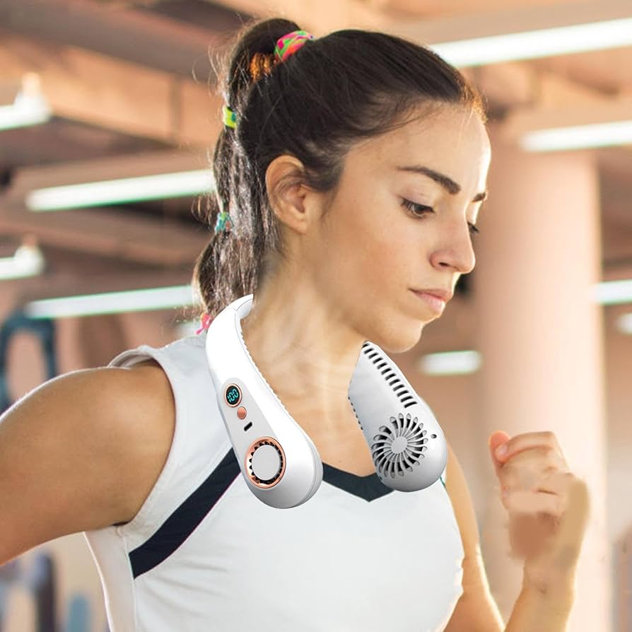 Mini Hanging Neck Fan | Portable USB Rechargeable Air Cooler with Digital Display - FitZone360