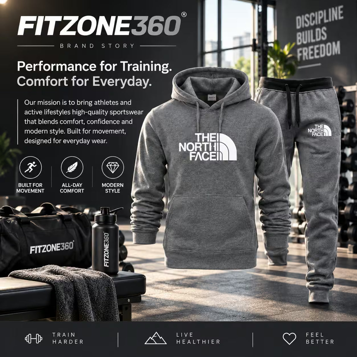 The North Face Tracksuit Set – Hooded Sweatshirt & Jogging Pants for Men & Women
