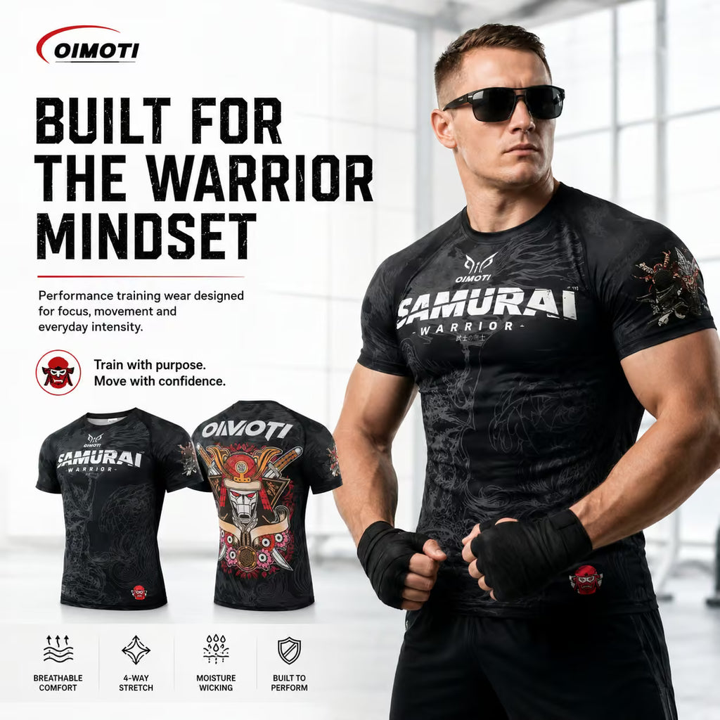 Men’s Samurai Performance Compression T-Shirt – Quick-Dry Gym, Running, MMA & Fitness Training Top