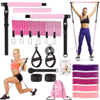 Yoga Pilates Bar with Resistance Bands | Full-Body Workout for Strength, Toning & Stretching - FitZone360