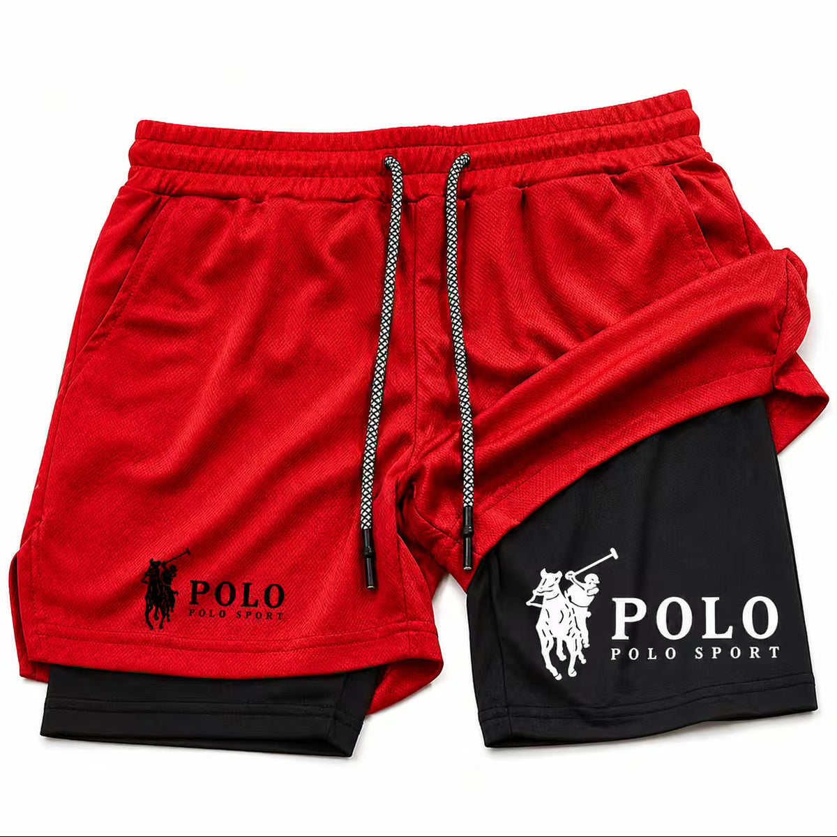 POLO Double Layer 2-in-1 Fitness Shorts | Slim Fit