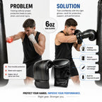 6oz Boxing Bag Gloves – Muay Thai, Kickboxing & MMA Training Gloves