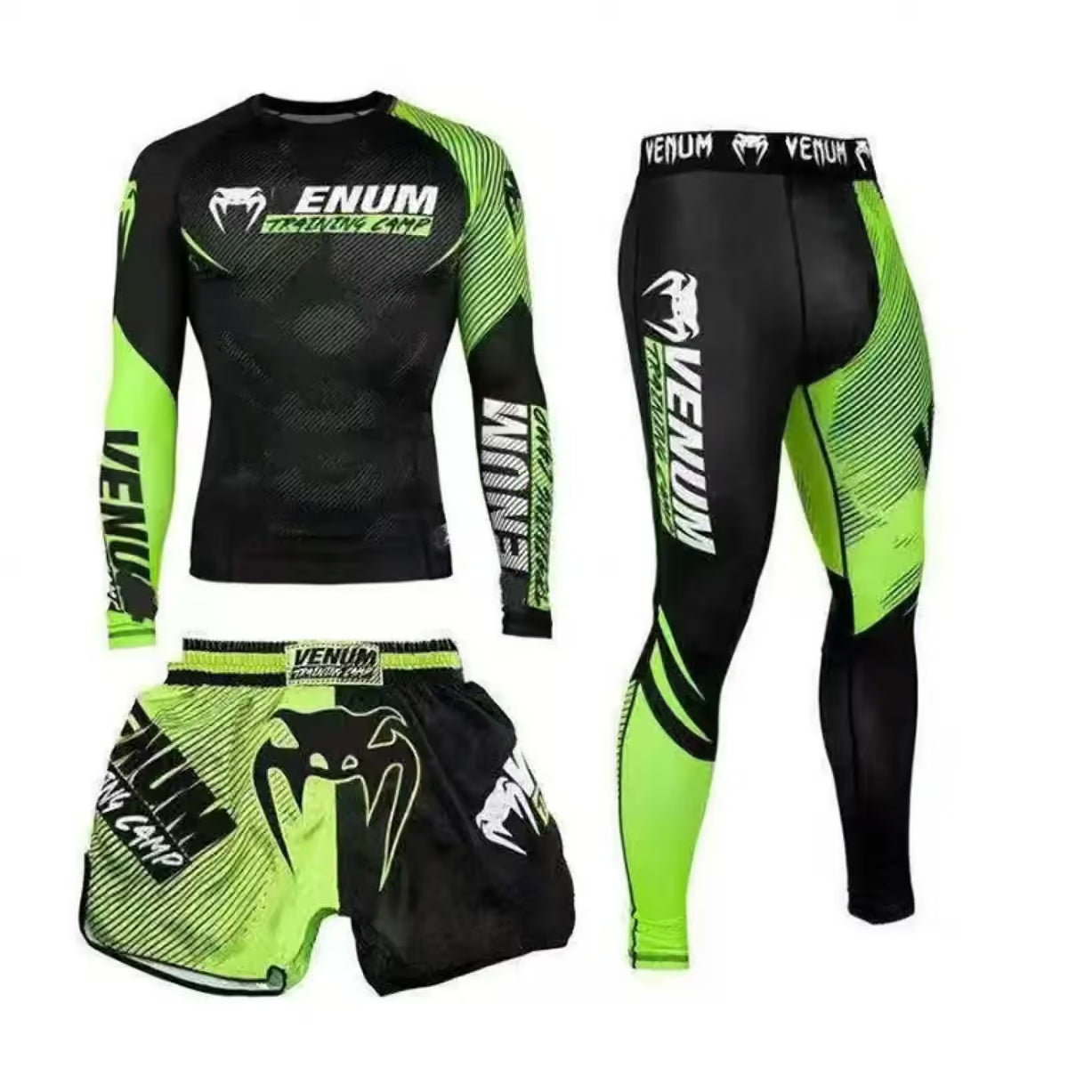 MMA & BJJ 3-Piece Rash Guard Set – No-Gi Grappling & Muay Thai Training Gear
