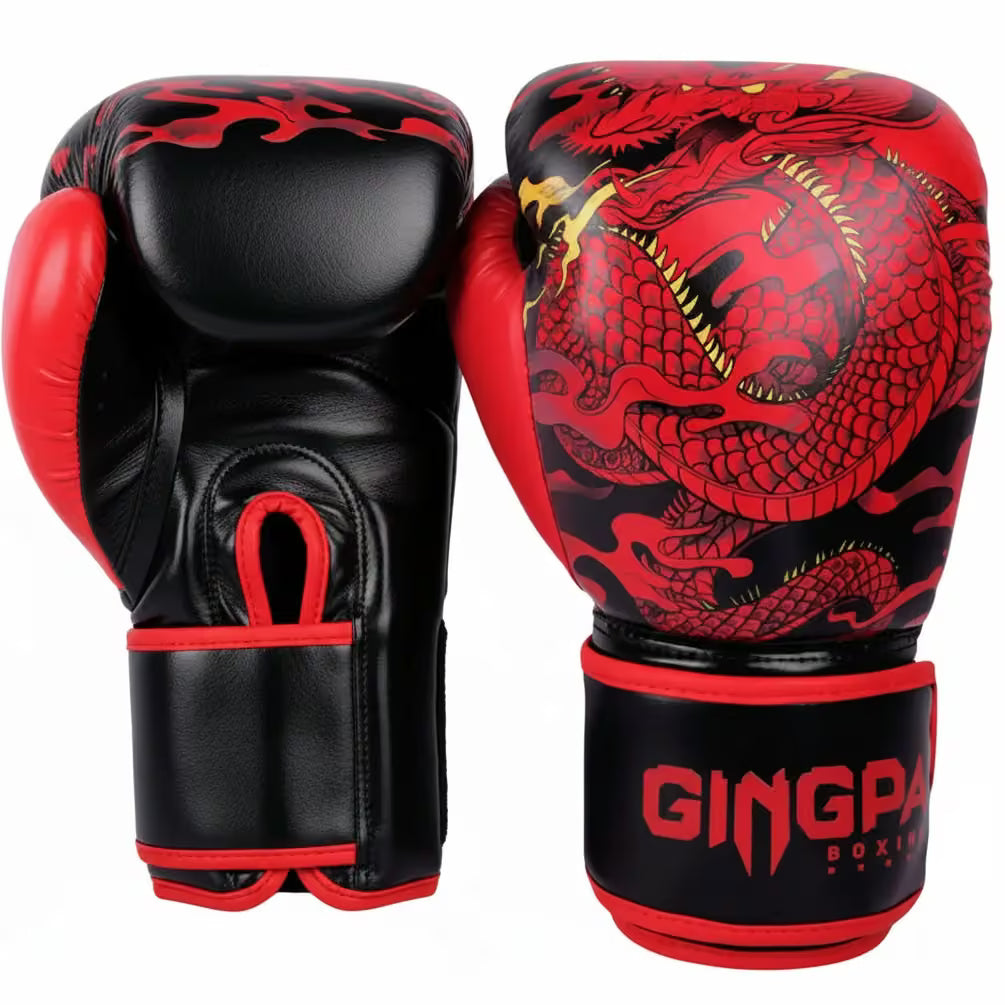 Red Dragon Style Boxing Gloves 10oz–14oz | MMA Muay Thai Training Gloves