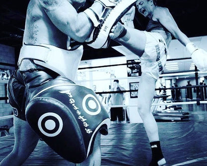 Muay Thai Thigh-Strap Low Kick Pad (Perfect for Coaches) - FitZone360