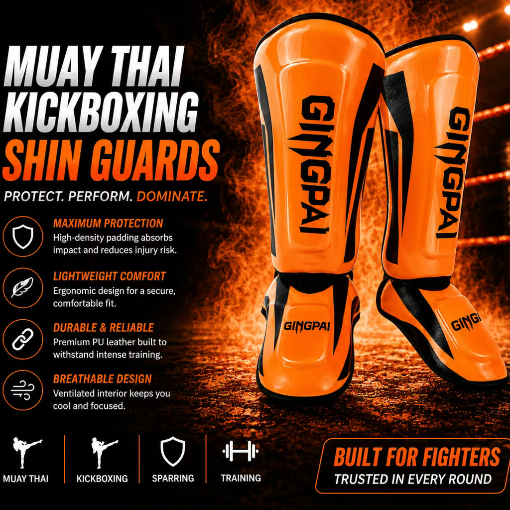 MMA Muay Thai Kickboxing Shin Guards | Mixed Martial Arts Protective Shin Pads