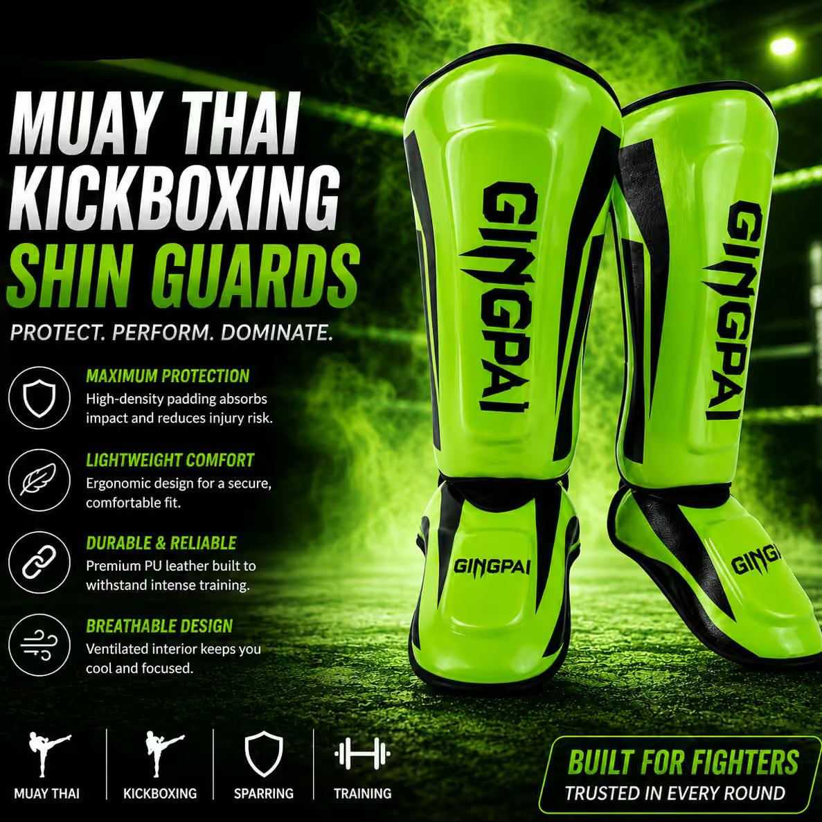 MMA Muay Thai Kickboxing Shin Guards | Mixed Martial Arts Protective Shin Pads