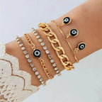 Vintage Turkish Evil Eye Beaded Stacking Bracelet Set | Lucky Multi-Layer Jewelry for Women & Men, Gift Idea - FitZone360