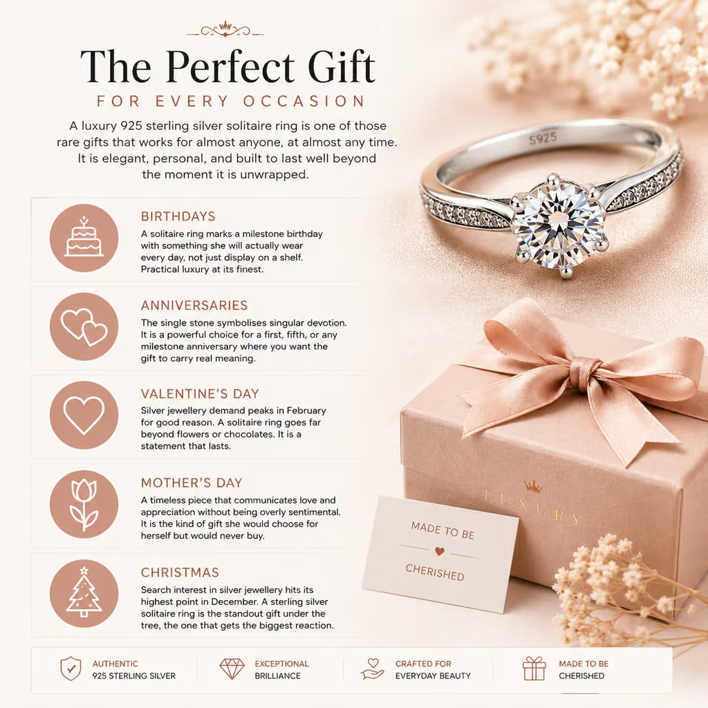 925 Sterling Silver | Classic Solitaire Ring
