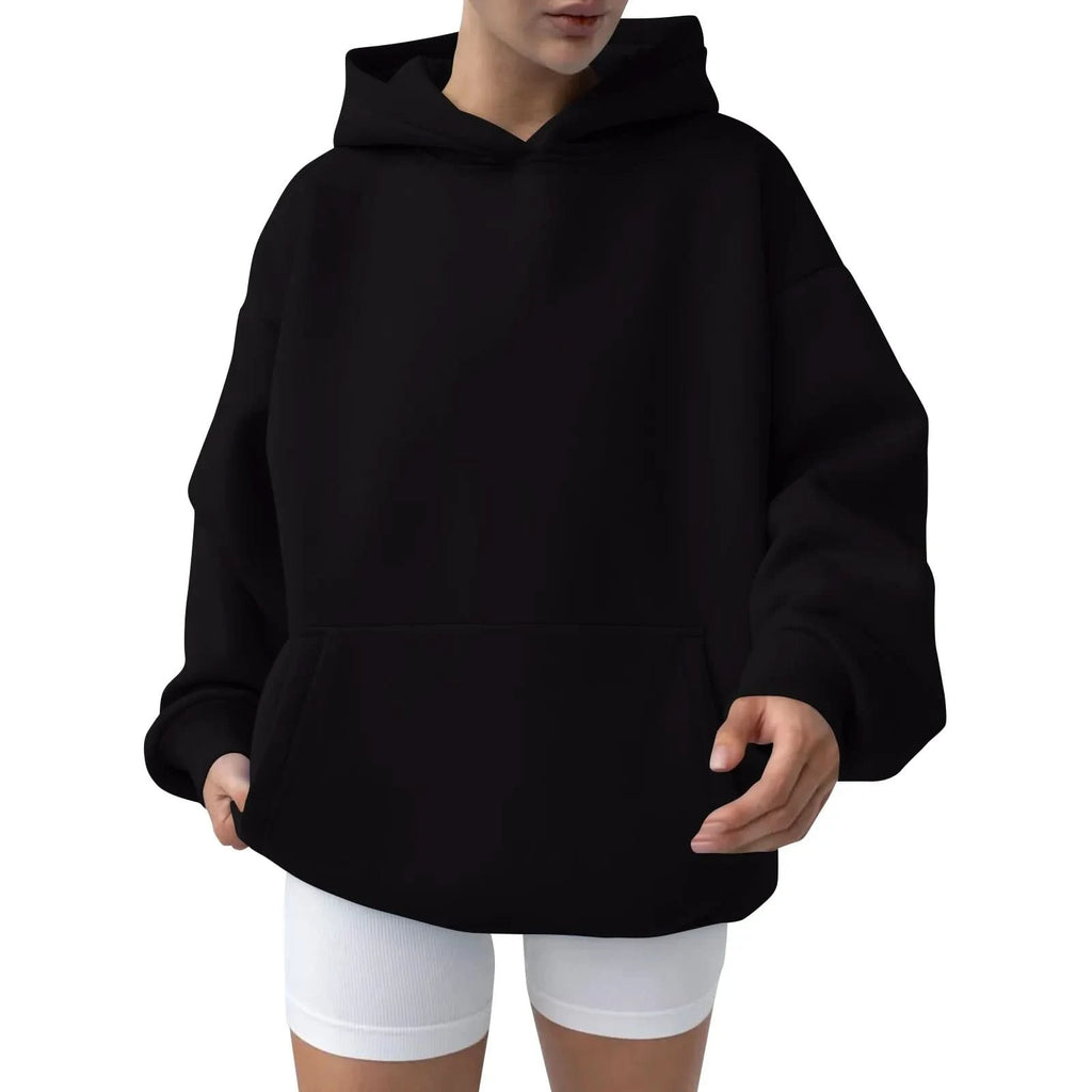 Trendy Solid Color Sports Hoodies | Fleece Sweatshirts for Men & Women | Couple Pullover for Spring & Autumn - FitZone360