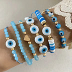 Vintage Turkish Evil Eye Beaded Stacking Bracelet Set | Lucky Multi-Layer Jewelry for Women & Men, Gift Idea - FitZone360