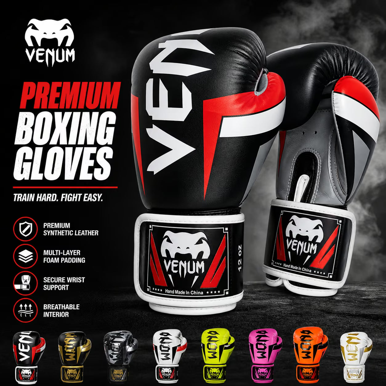 Venum Premium Boxing Gloves | Multi-Colour Pro Training & Sparring Gloves