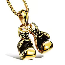 Vintage Boxing Gloves | Titanium Gold Plated Necklace - FitZone360