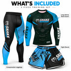 Men’s MMA & BJJ 3-Piece Rash Guard Set – No-Gi Grappling & Muay Thai Training Gear